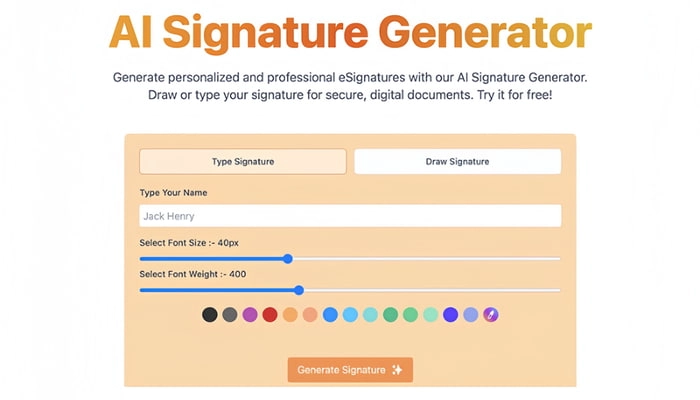 ai signature generator generatore di firme