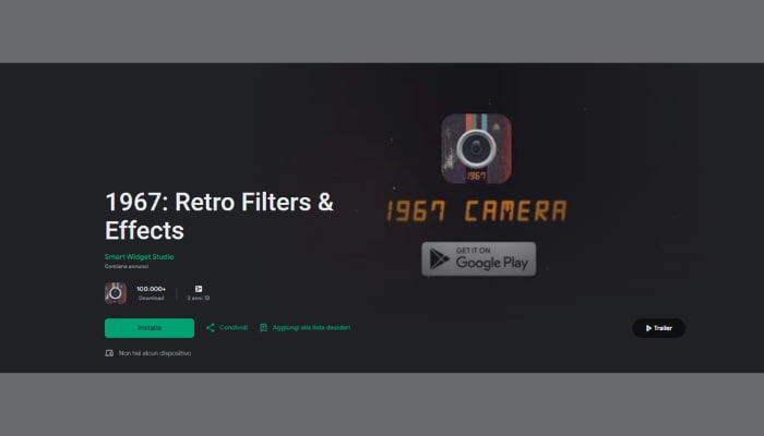 app filtro vintage 1967 retro filters effects