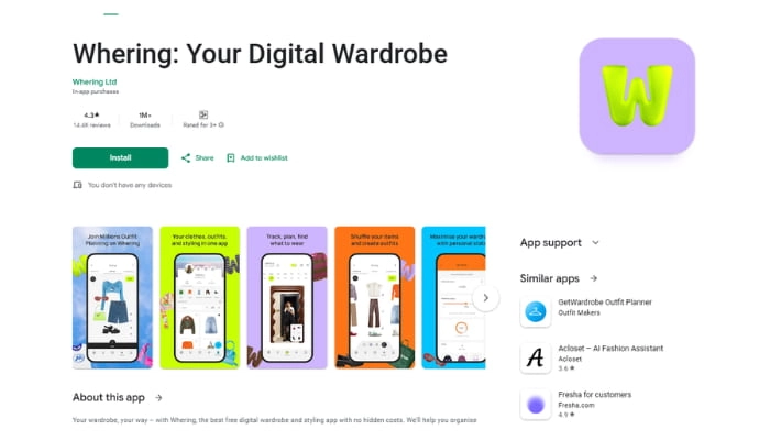 app per creare outfit con i tuoi vestiti whering