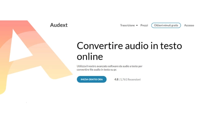 audext convertitore audio in testo