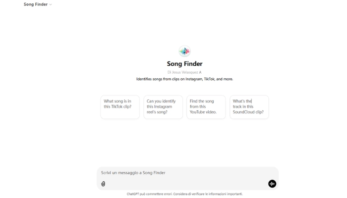 chatgpt song finder passo 1