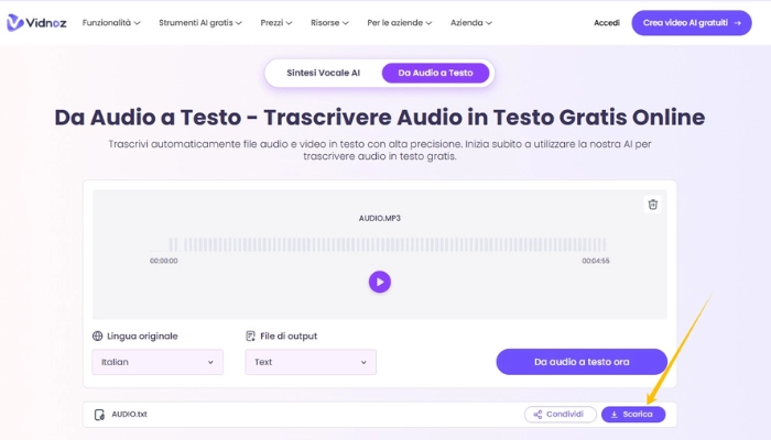 come convertire mp3 in testo gratis