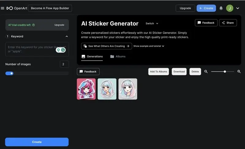 Come utilizzare il programma per creare sticker AI di OpenArt