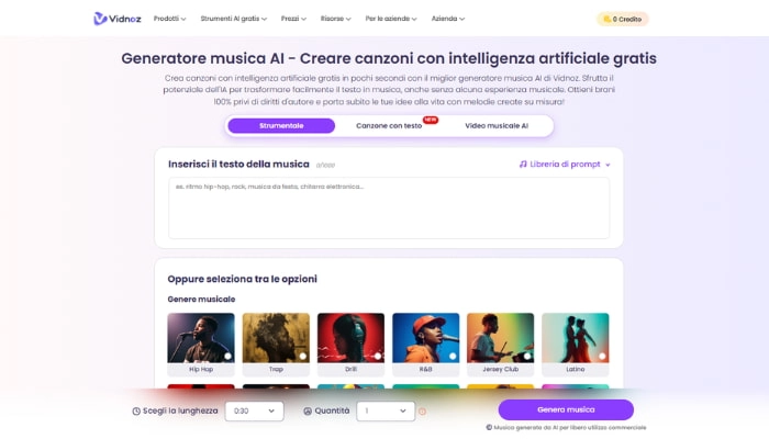 crea musica ai con vidnoz