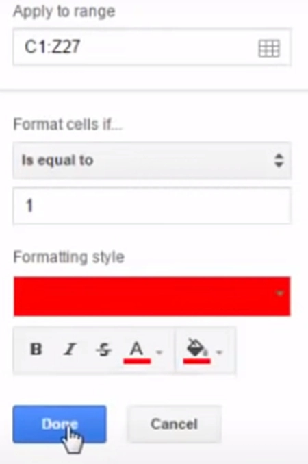 creare pixel art-google sheets formattazione