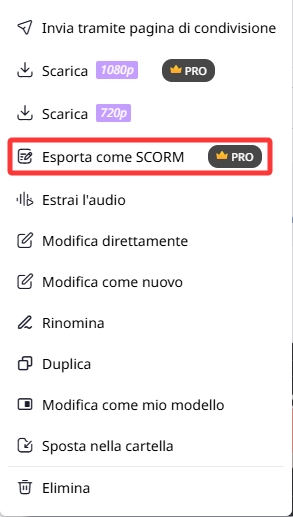 esporta come scorm