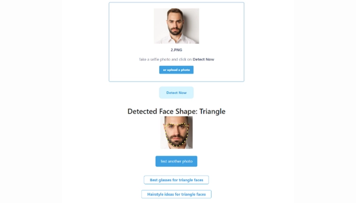 forma del viso test online face shape detector