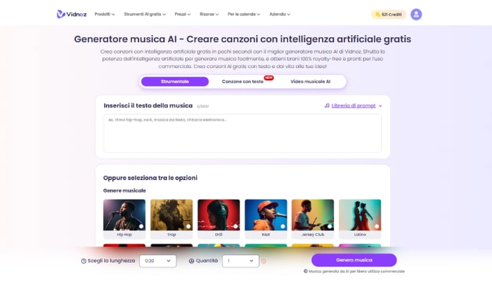 generatore di musica con effetto specchio ai vidnoz