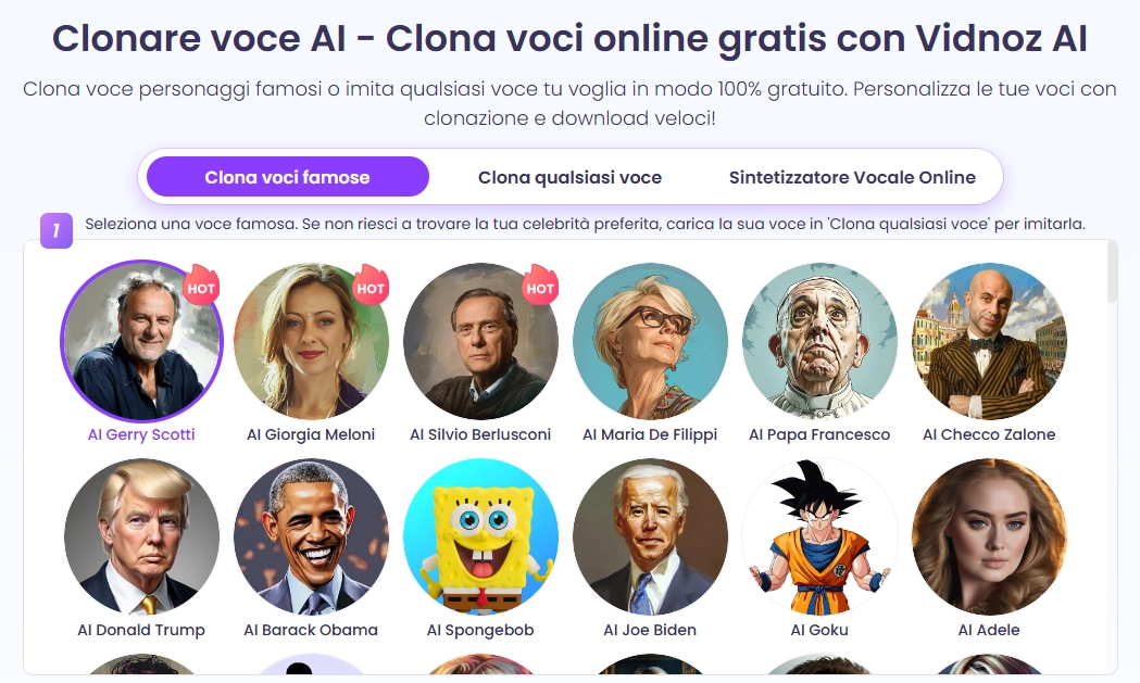 generatore di-voce vidnoz deepfake