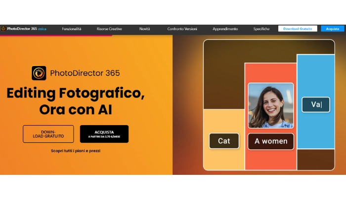 interfaccia piattaforma online editing photodirector