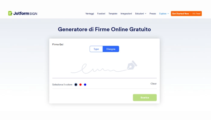 jotform sign generatore di firme