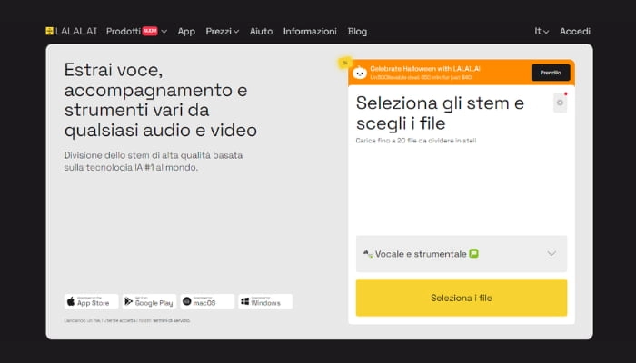 lalal ai programma per mixare musica