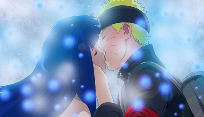 Naruto e Hinata anime innamorati bacio