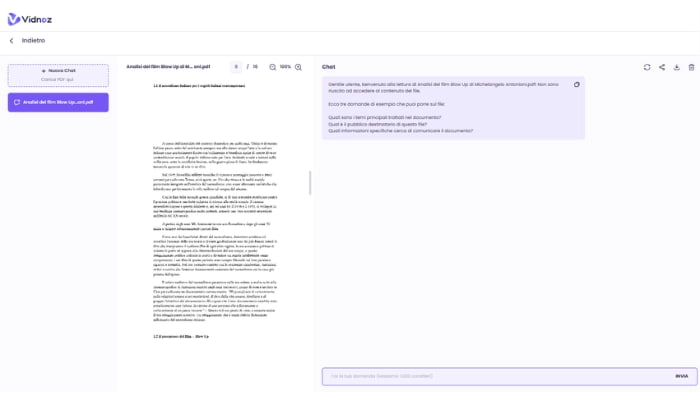 passo di chatpdf gratis di vidnoz