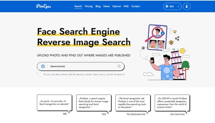 pimeyes riconoscimento facciale foto gratis