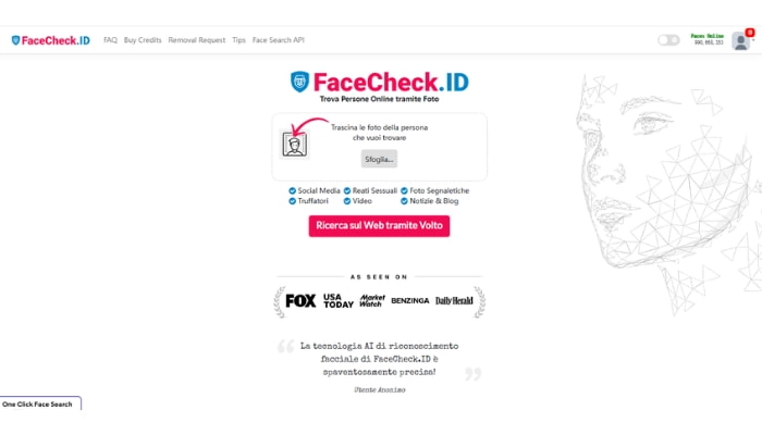 programma riconoscimento facciale online