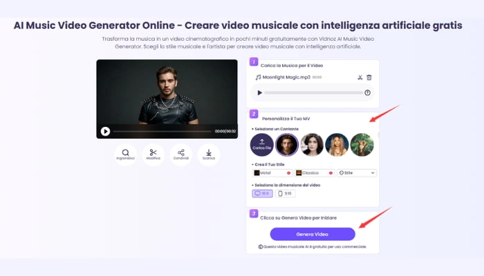 risultato del video musicale ai