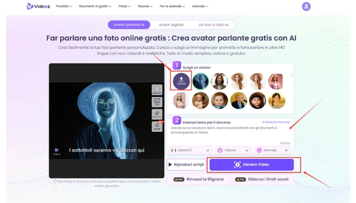 sostituire colore immagine online con vidnoz