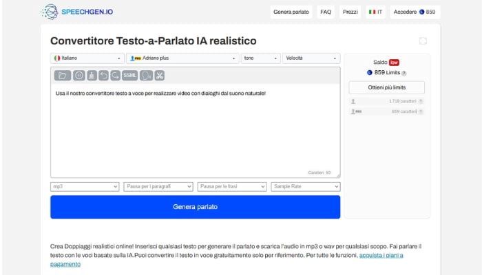 speechgenio app che leggi il testo