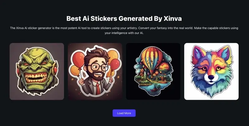 Sticker creati con il programma per creare sticker AI di Xinva