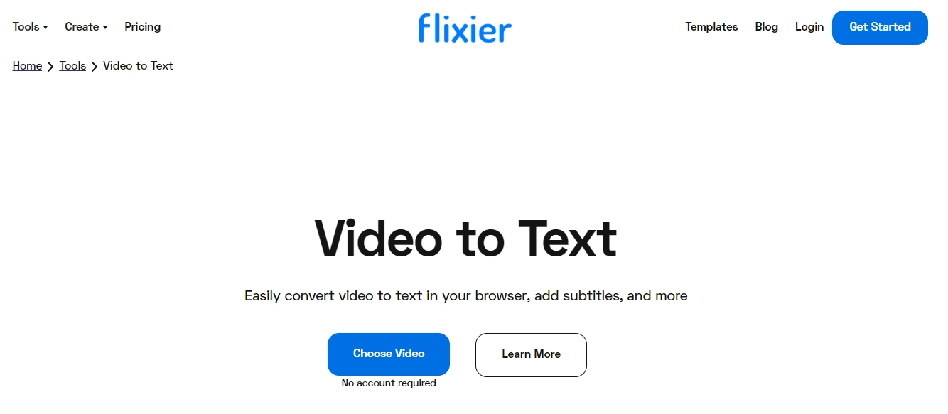 trascrivere video in testo - flixier