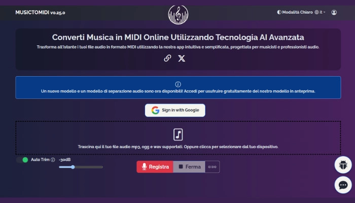 trasformare mp3 in midi musictomidi
