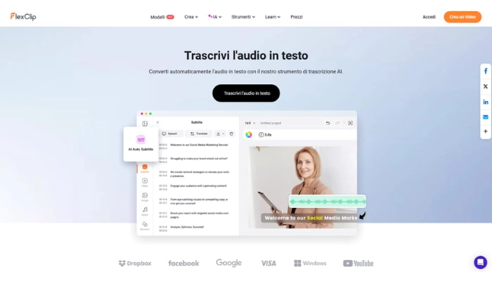 trova testo canzone da parole con flexclip