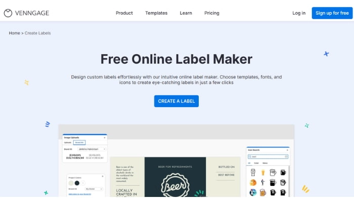 venngage label maker online