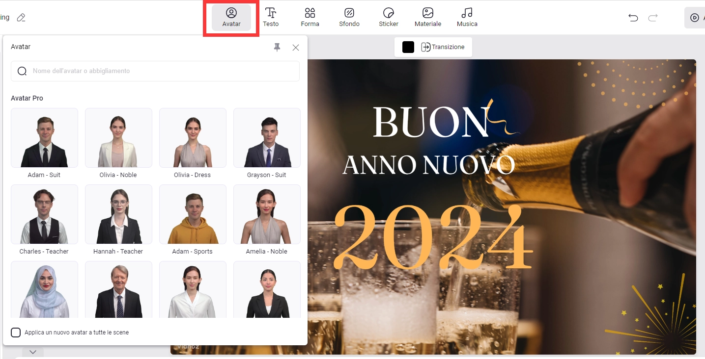 video di buon anno-vidnoz avatar ai