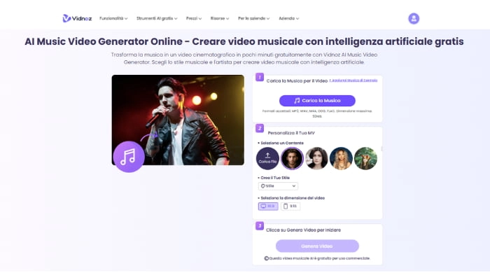 vidnoz ai music video generator