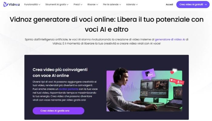 Vidnoz app per modificare la voce gratis