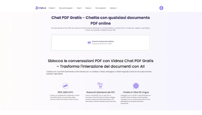 vidnoz chatpdf intelligenza artificiale per studiare