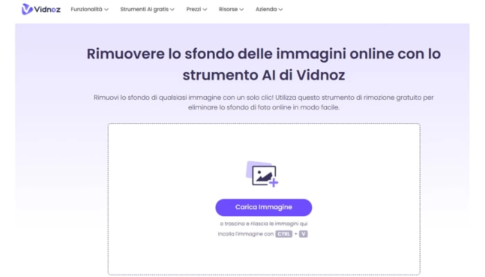 vidnoz rimuovi sfondo foto ai