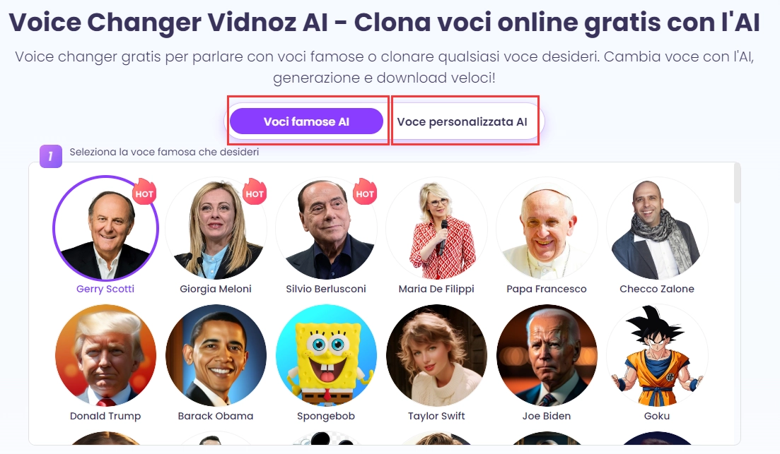 voce narrante per video gratis-vidnoz voice changer