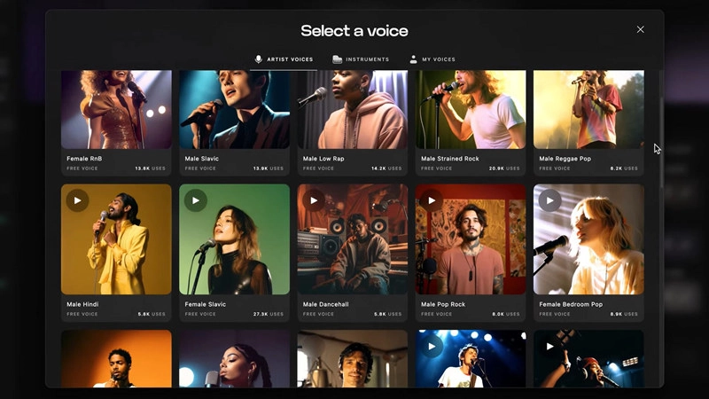 voice swap-kits lista artisti