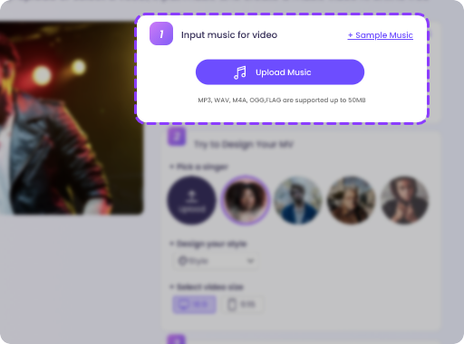 Carica la musica per il video musicale AI